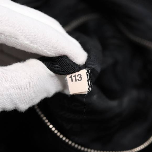 PRADA Tote Bag Leather Black Silver Auth bs16964 - Picture 11 of 16